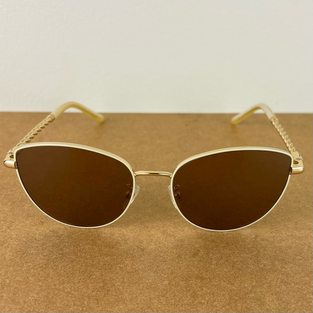 TORY BURCH GOLD FRAME CAT-EYE SUNGLASSES - Picture 10 of 10